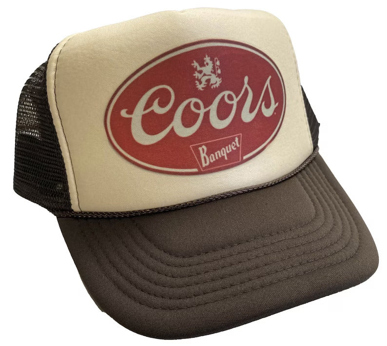 Coors Banquet Red Oval Hat Snapback Cap | Vintage Style Coors Banquet Red Oval Trucker Hat