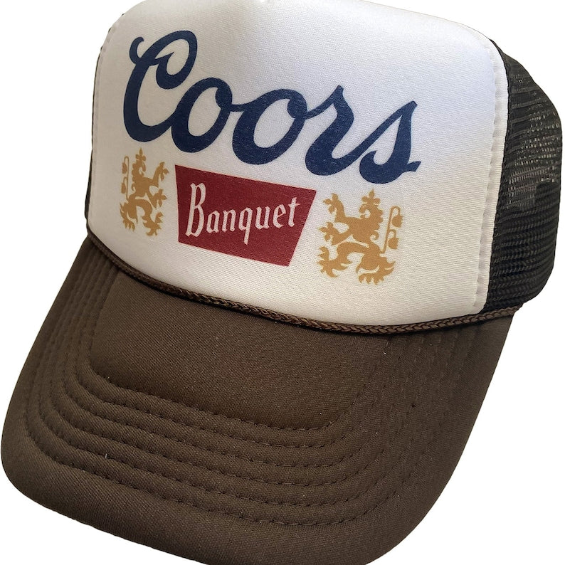 Coors Banquet Brown Hat Snapback Cap | Vintage Style Coors Banquet Brown Trucker Hat