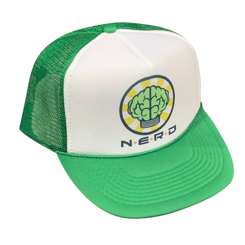 NERD Green Hat Snapback Cap | Vintage Style NERD Green Trucker Hat