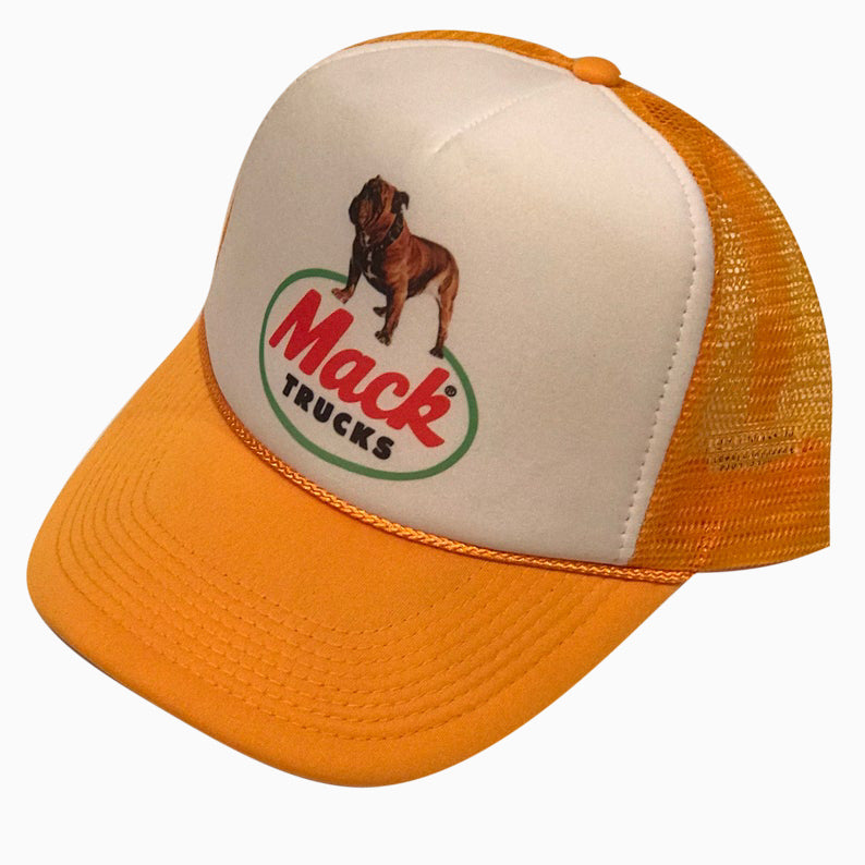 Mack Trucks Yellow Hat Snapback Cap | Vintage Style Mack Trucks Yellow Trucker Hat