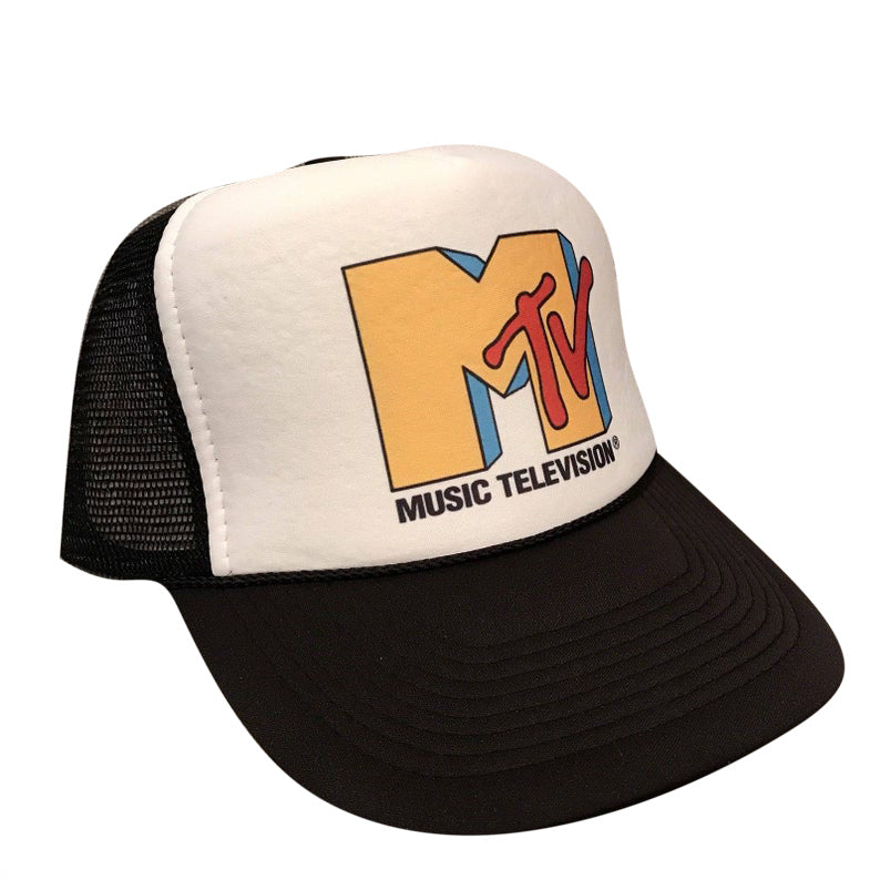 MTV Black Hat Snapback Cap | Vintage Style MTV Black Trucker Hat