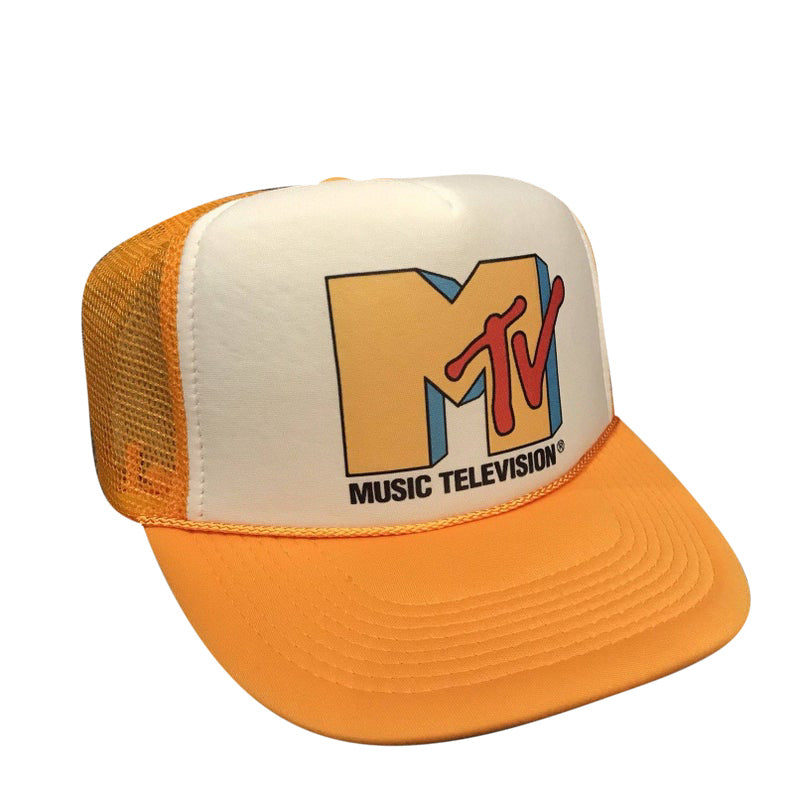 MTV Yellow Hat Snapback Cap | Vintage Style MTV Yellow Trucker Hat