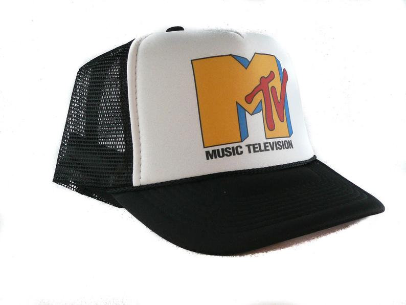 MTV Black Hat Snapback Cap | Vintage Style MTV Black Trucker Hat