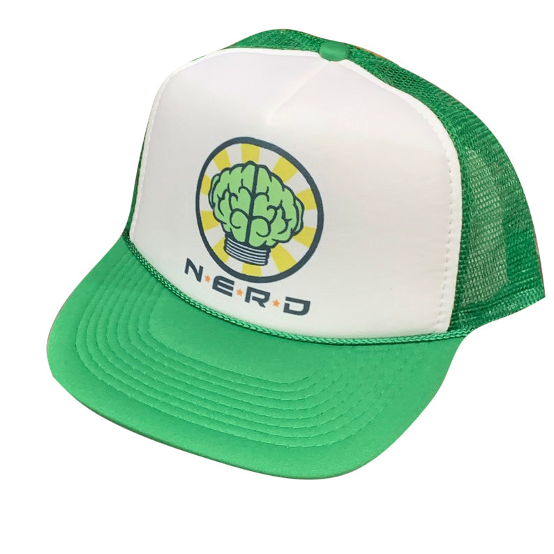 NERD Green Hat Snapback Cap | Vintage Style NERD Green Trucker Hat