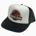 Jurassic Park Black Hat Snapback Cap | Vintage Style Jurassic Park Black Trucker Hat