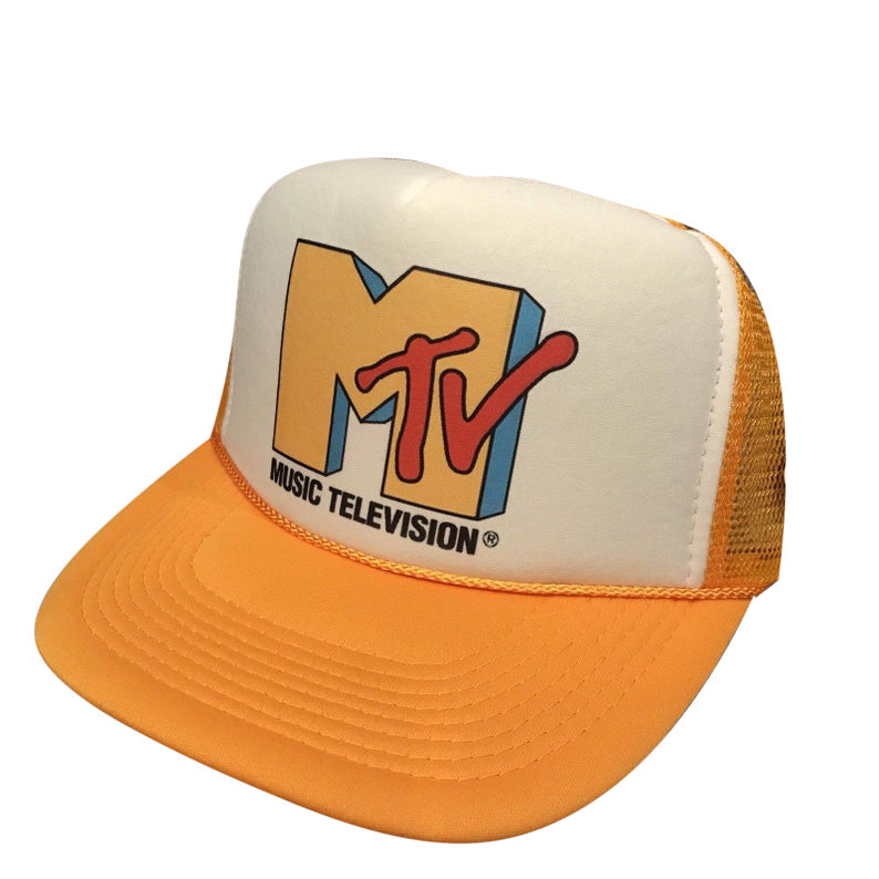 MTV Yellow Hat Snapback Cap | Vintage Style MTV Yellow Trucker Hat