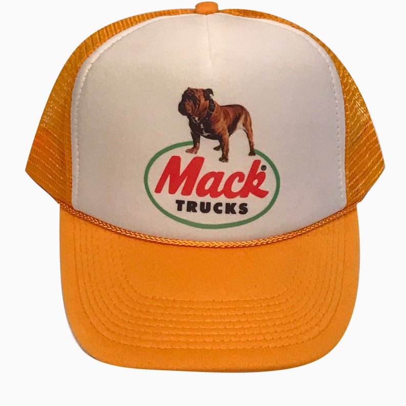Mack Trucks Yellow Hat Snapback Cap | Vintage Style Mack Trucks Yellow Trucker Hat