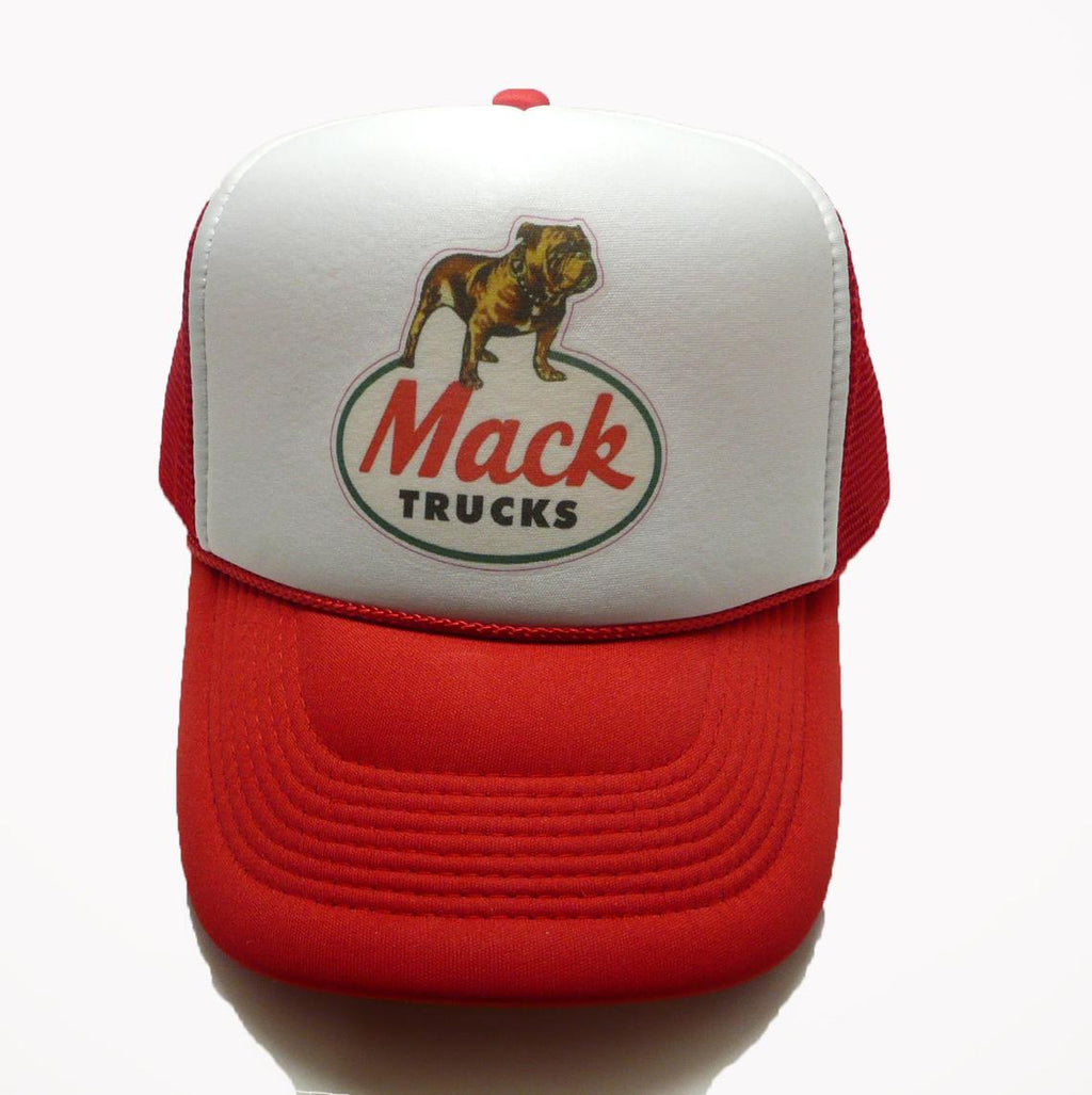 Mack Trucks Red Hat Snapback Cap | Vintage Style Mack Trucks Red Trucker Hat