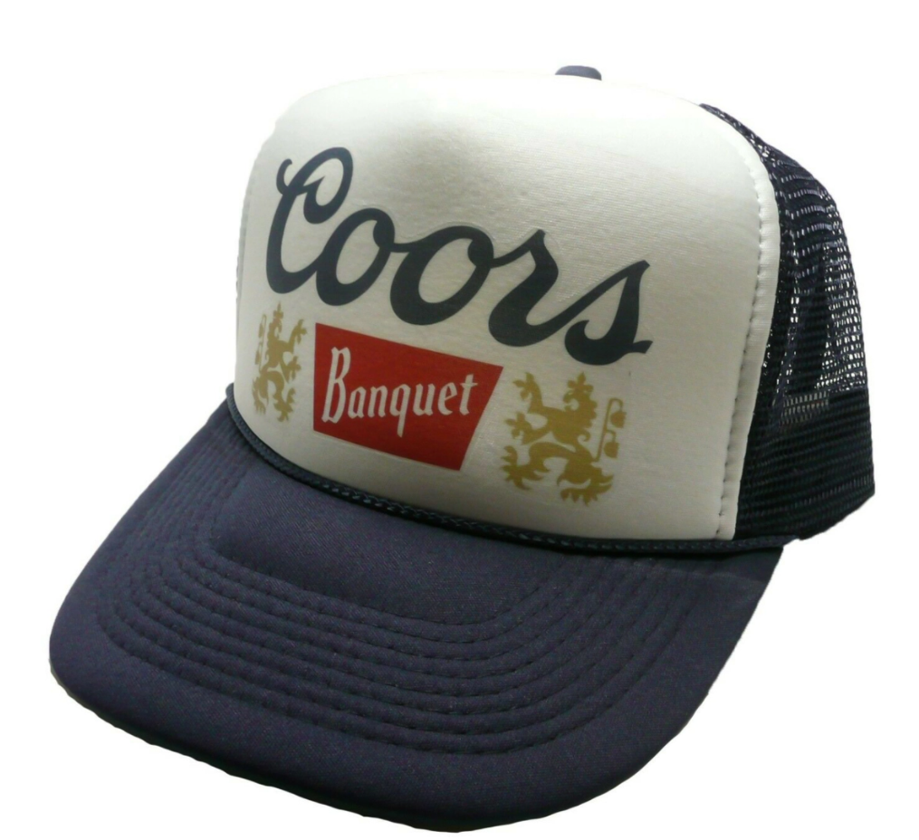 Coors Banquet Navy Hat Snapback Cap | Vintage Style Coors Banquet Navy Trucker Hat