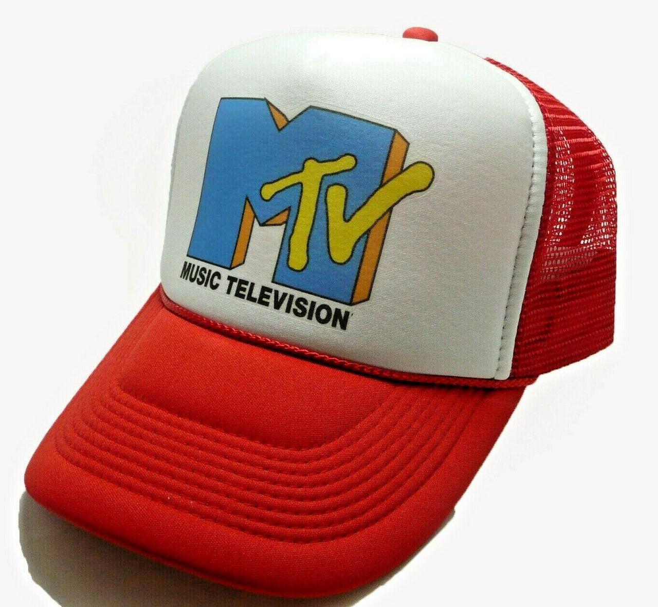MTV Red Hat Snapback Cap | Vintage Style MTV Red Trucker Hat