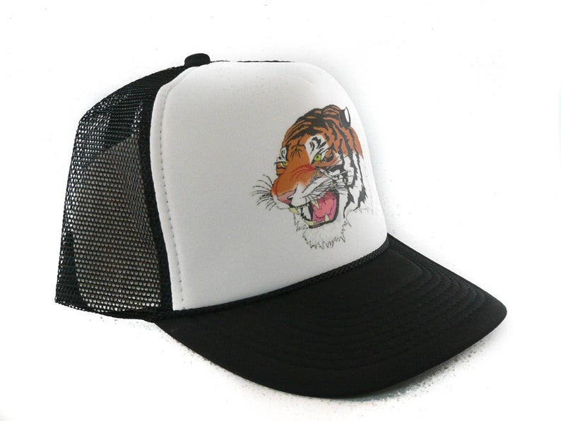 Tiger Hat Snapback Cap | Vintage Style Tiger Trucker Hat