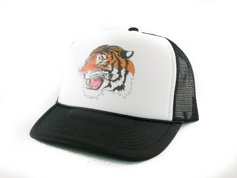 Tiger Hat Snapback Cap | Vintage Style Tiger Trucker Hat