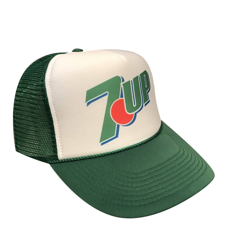 7UP Hat Snapback Cap | Vintage Style 7UP Trucker Hat