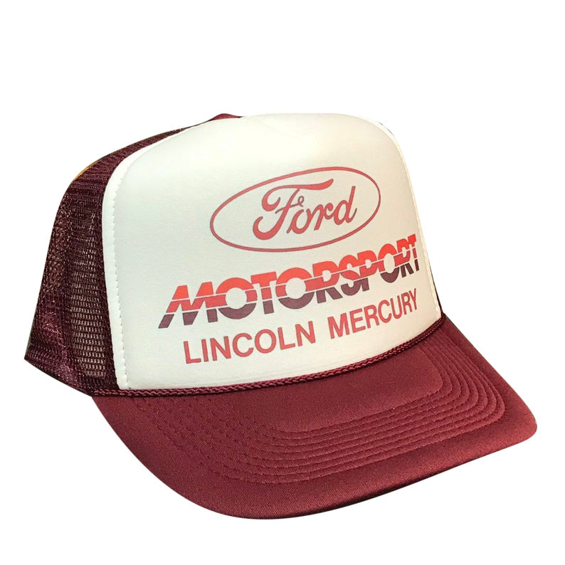 Ford Motorsport Lincoln Mercury Hat Snapback Cap | Vintage Style Ford Motorsport Lincoln Mercury Trucker Hat
